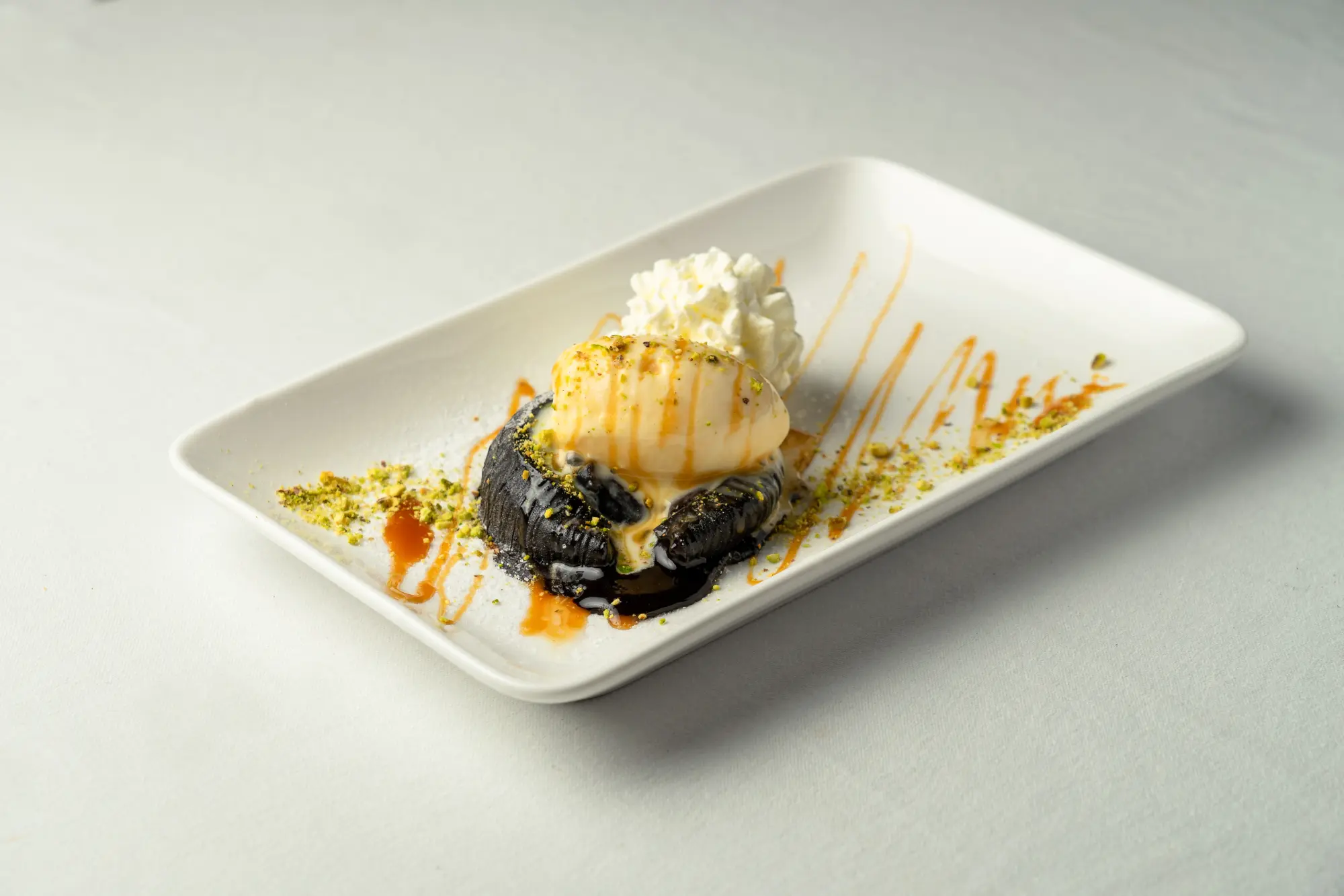 Homemade chocolate lava cake with molten center at Secret Oven Koh Samui